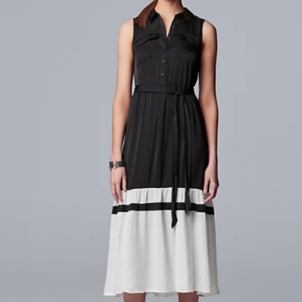 SIMPLY Vera Wang tiered flowy midi dress Sz-XL - Picture 7 of 12